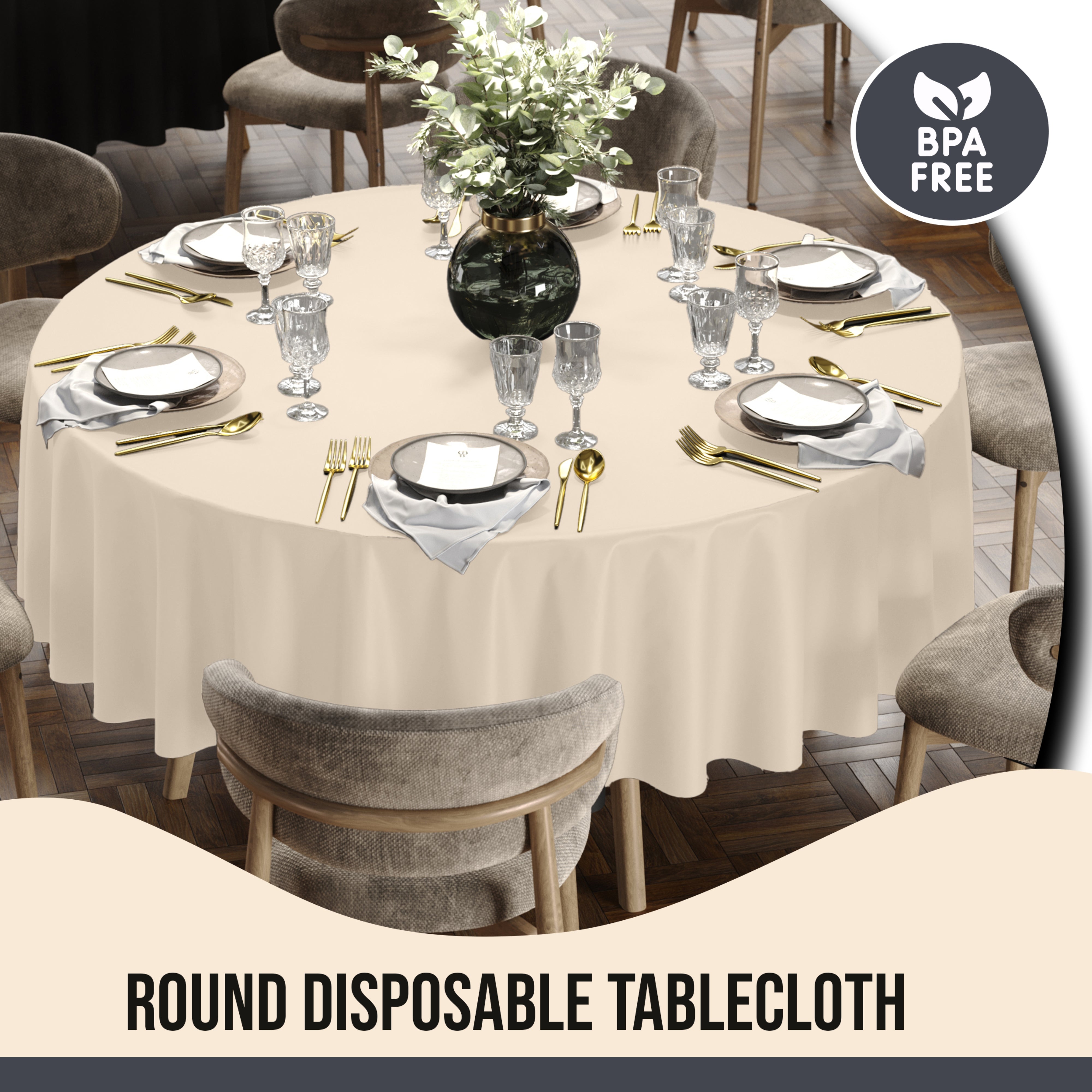 12pack Premium 90" Round Ivory Table Cover
