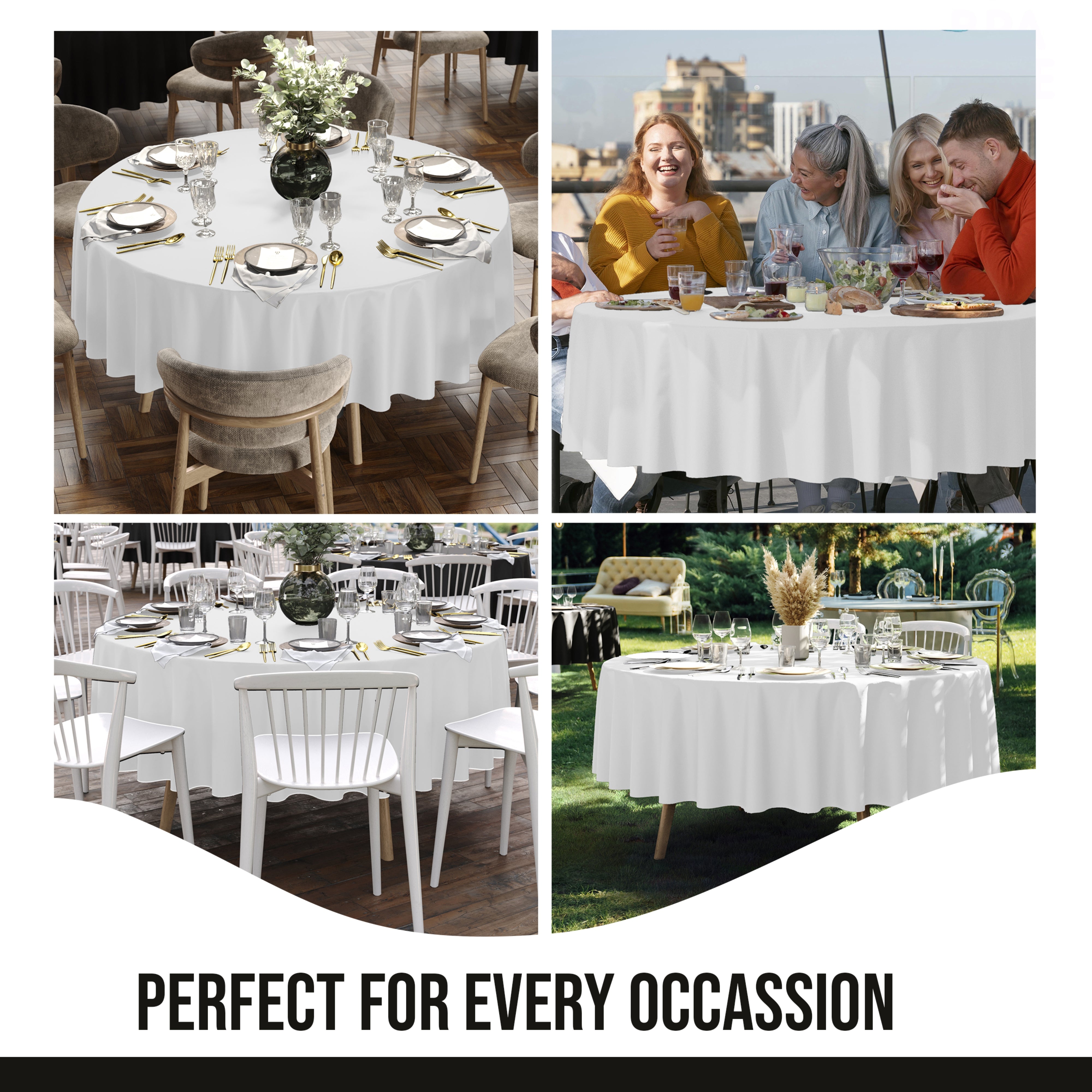 12pack Premium 90" Round White Table Cover