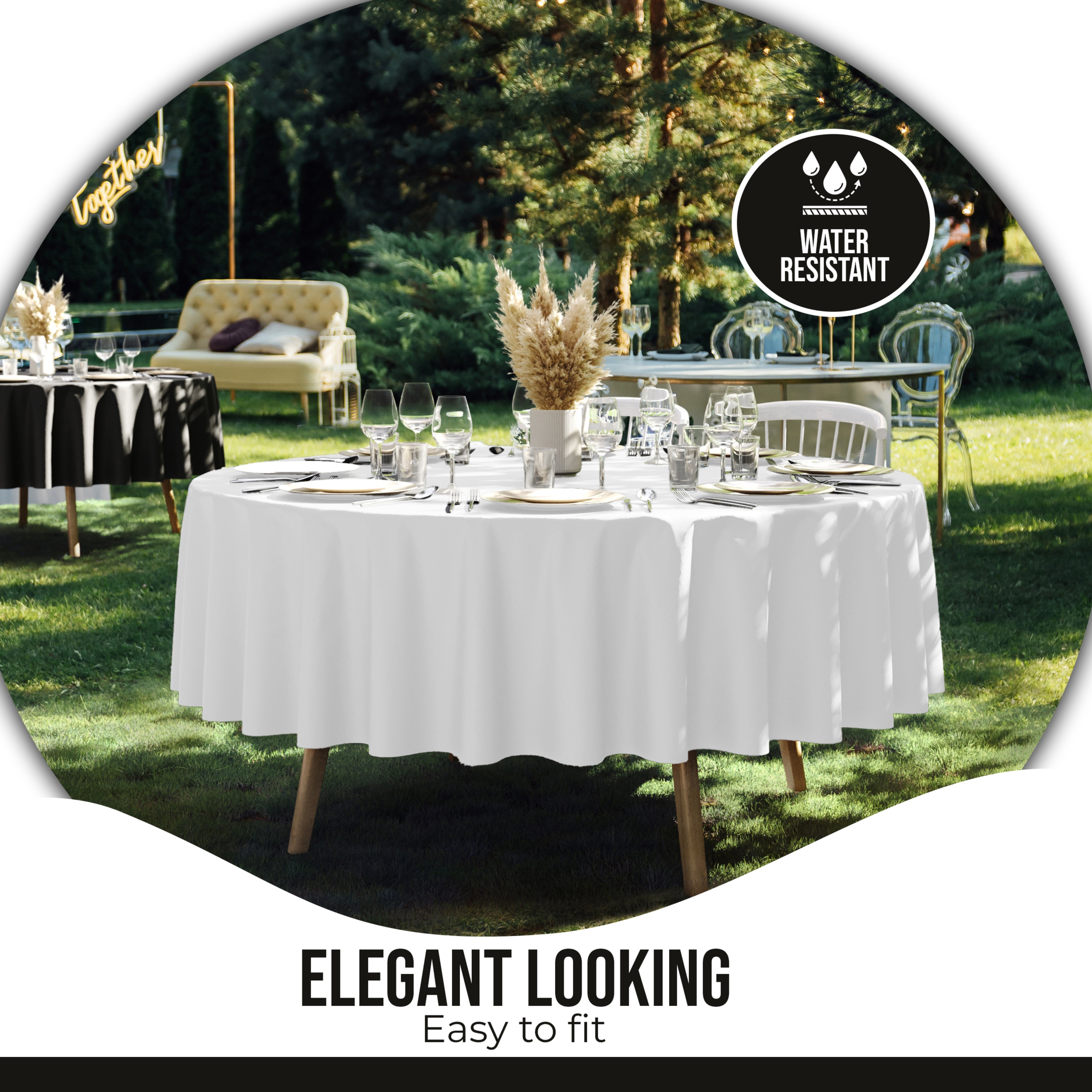 12pack Premium 90" Round White Table Cover