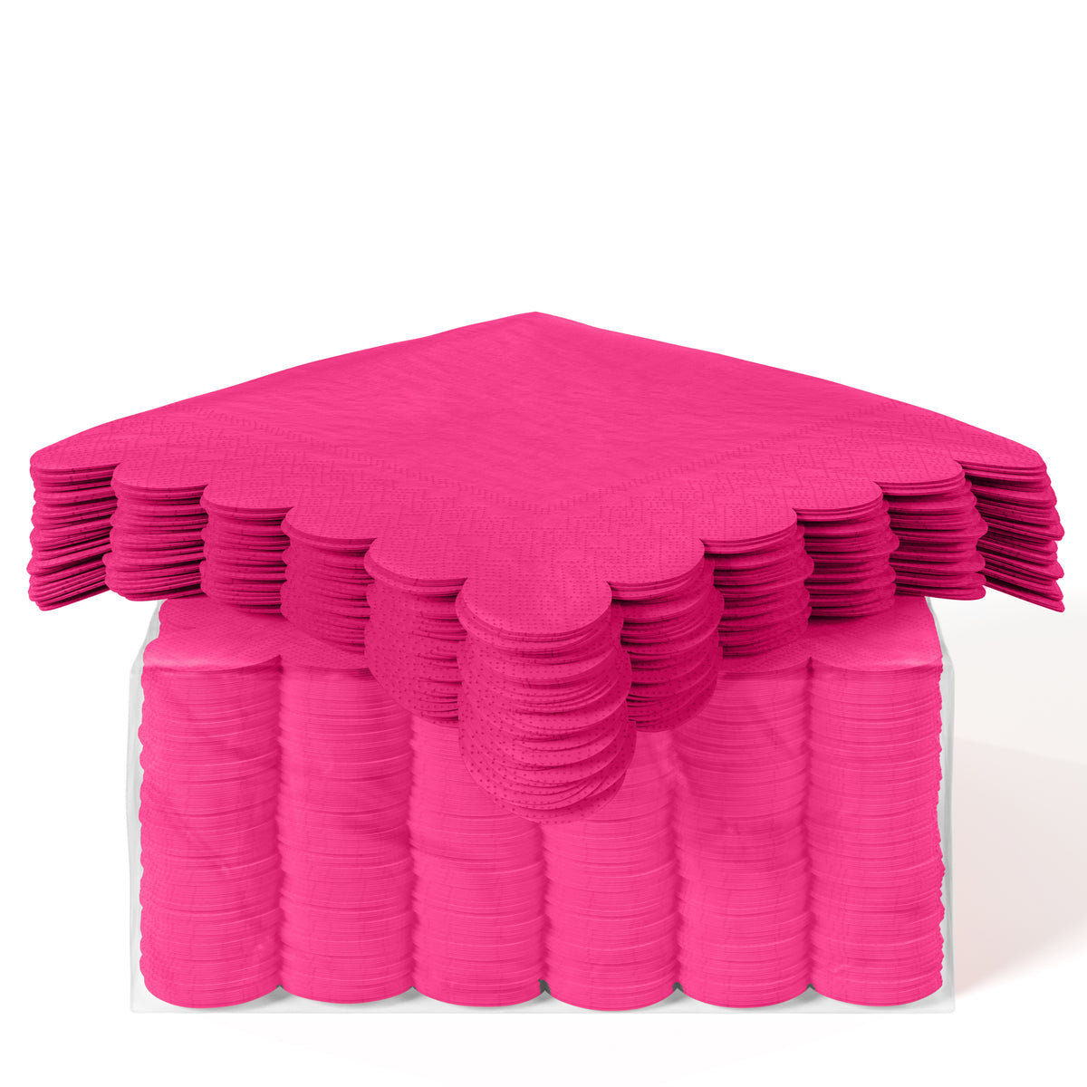 Cerise Scallop Beverage Napkins - 50 Ct.