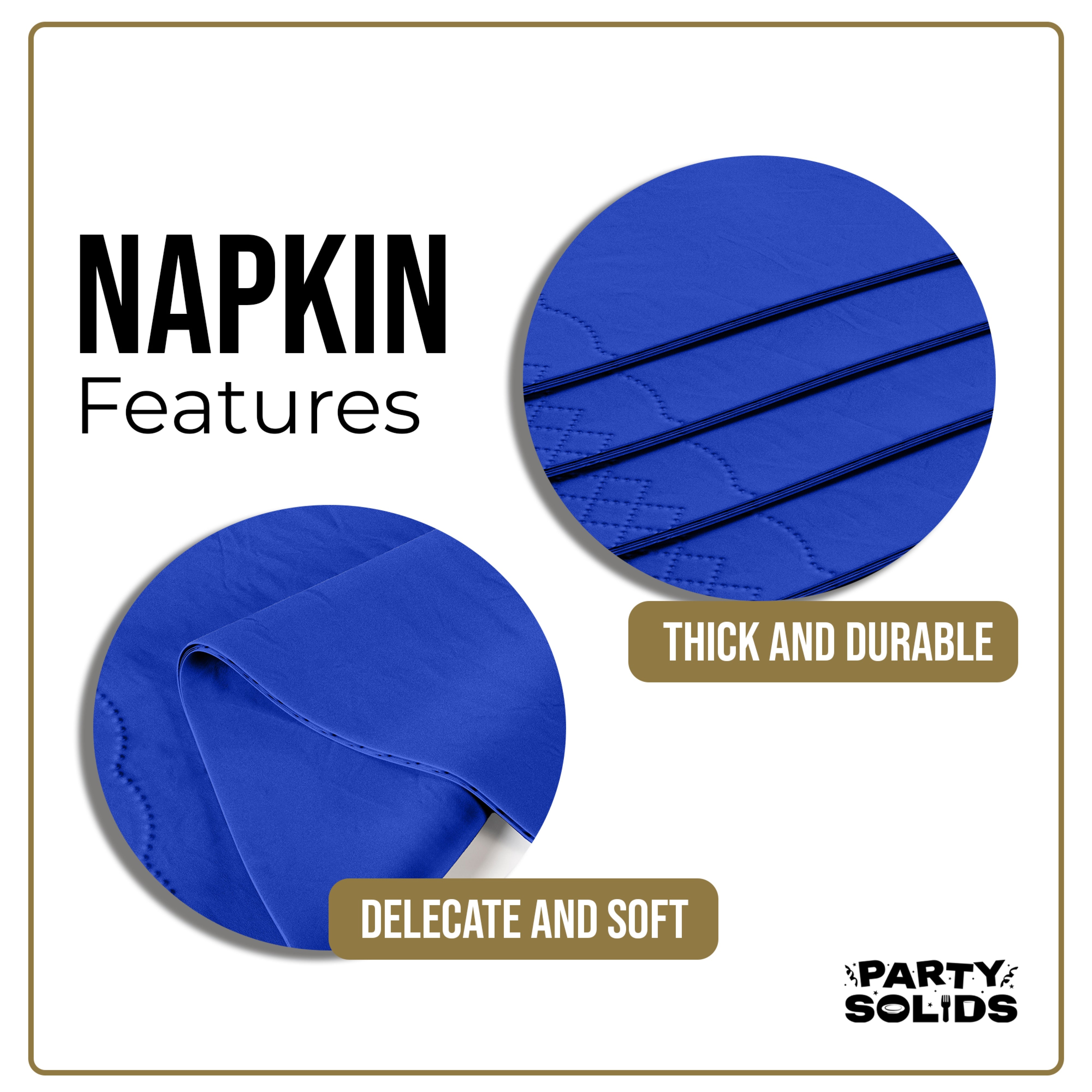 Dark Blue Guest Towel Napkins - 40 Ct.