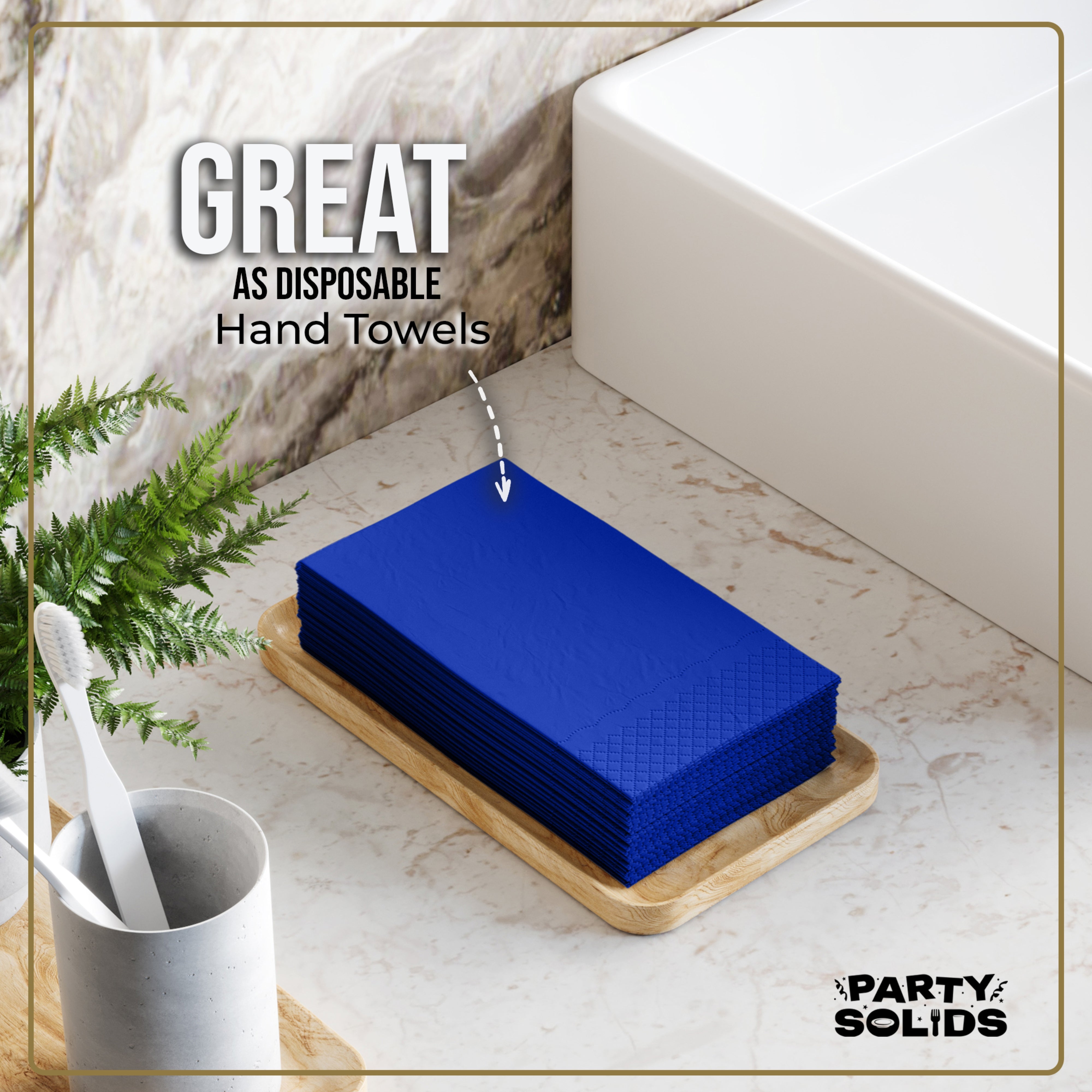 Dark Blue Guest Towel Napkins - 40 Ct.