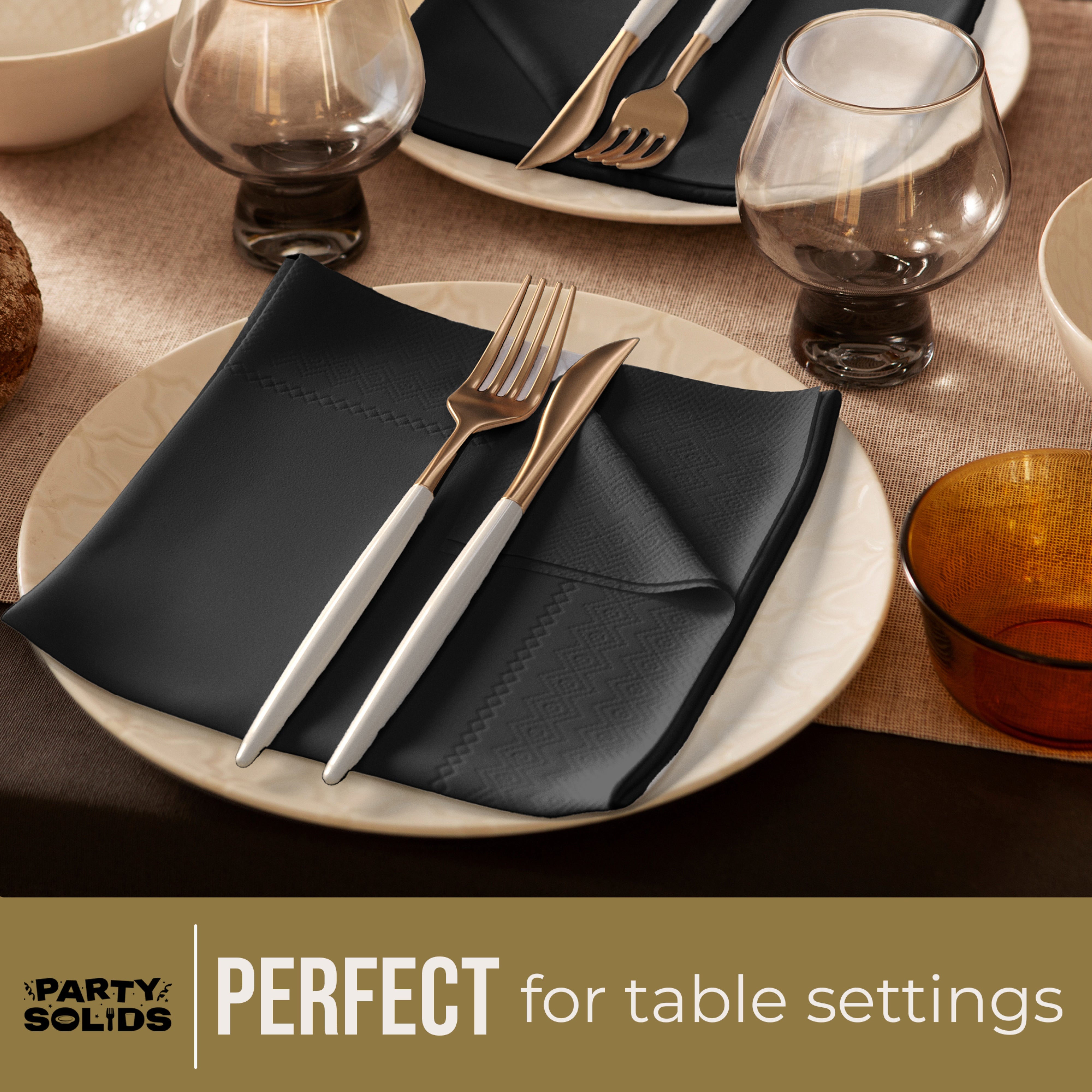 Black Dinner Napkins - 50 Ct.