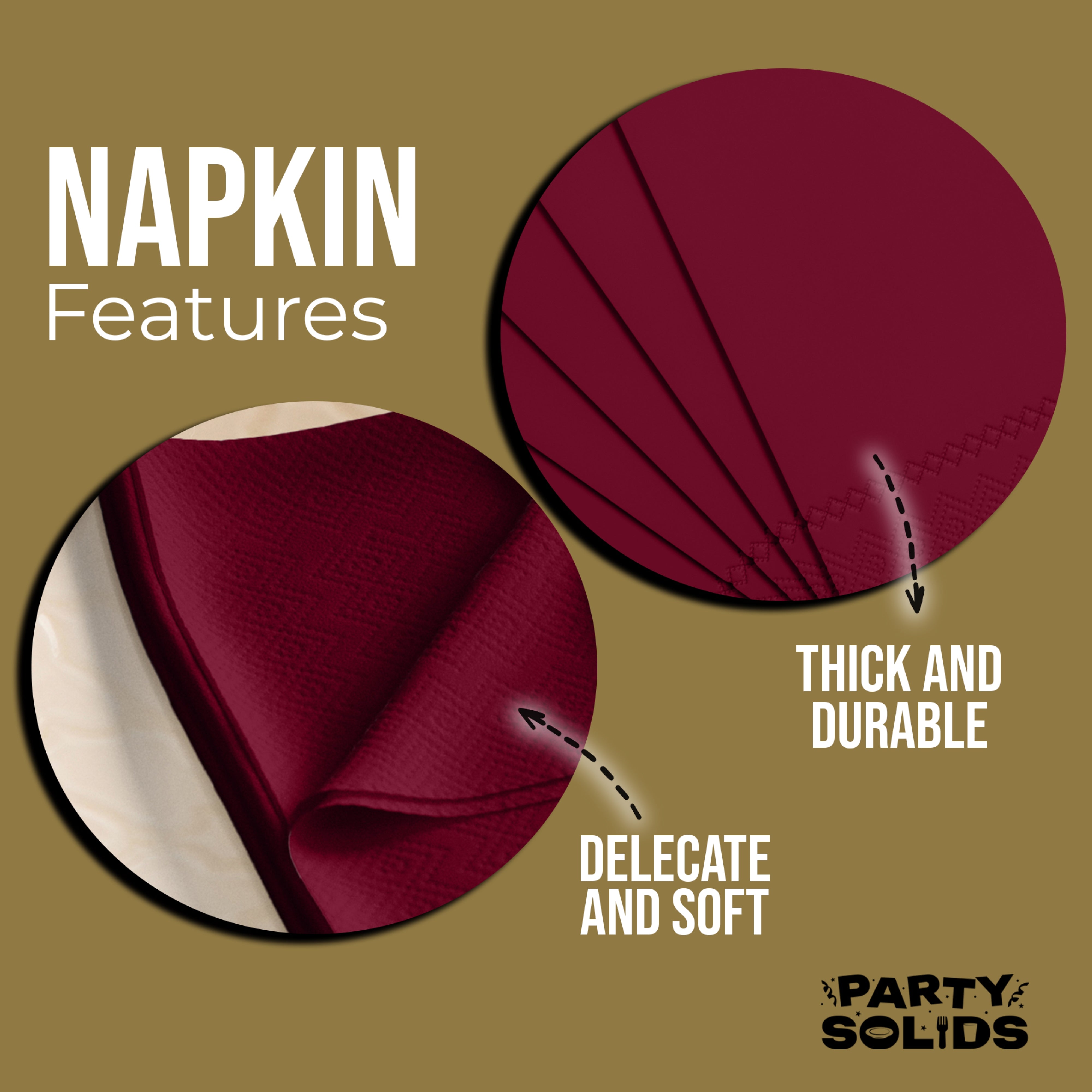 Burgundy Dinner Napkins - 50 Ct.