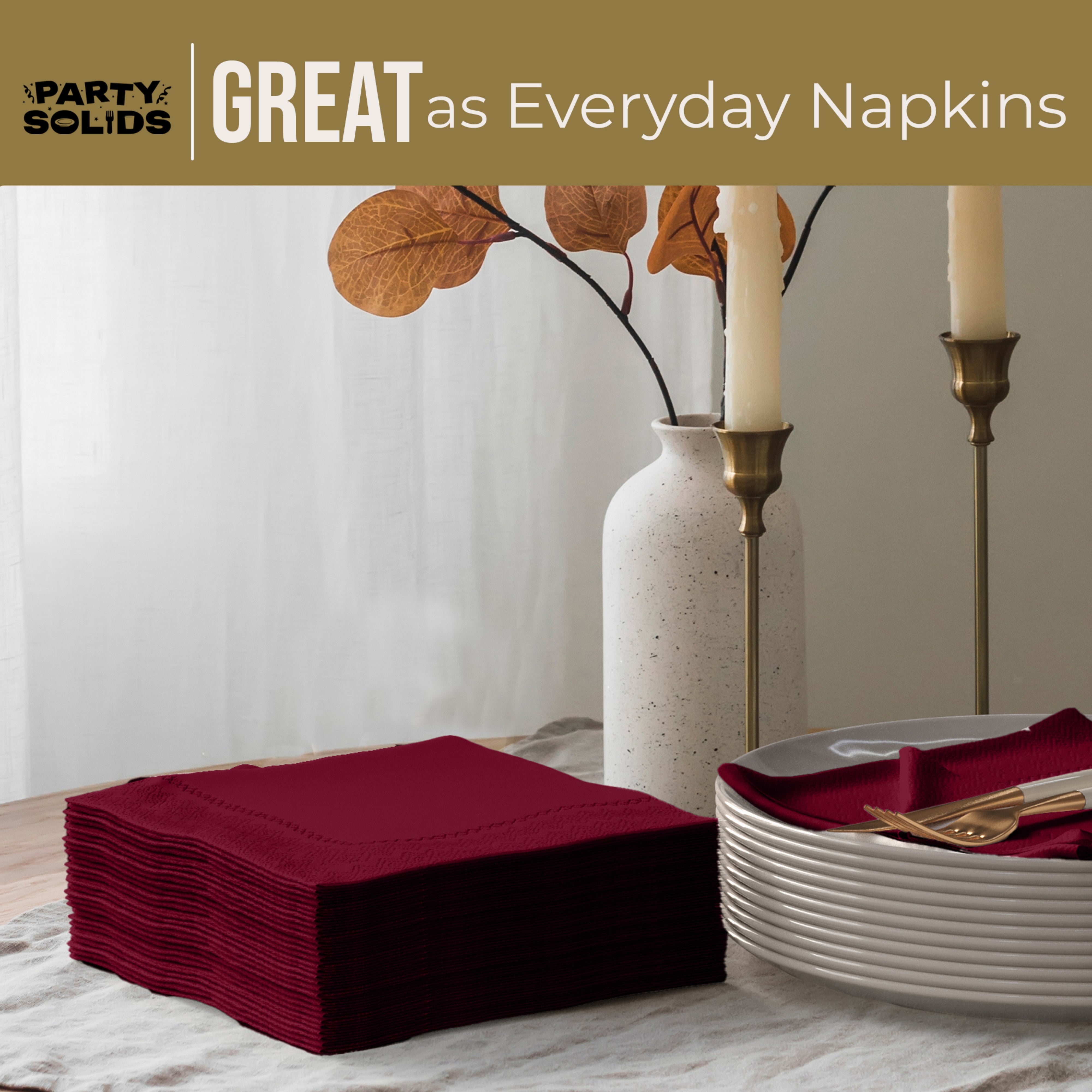 Burgundy Dinner Napkins - 50 Ct.