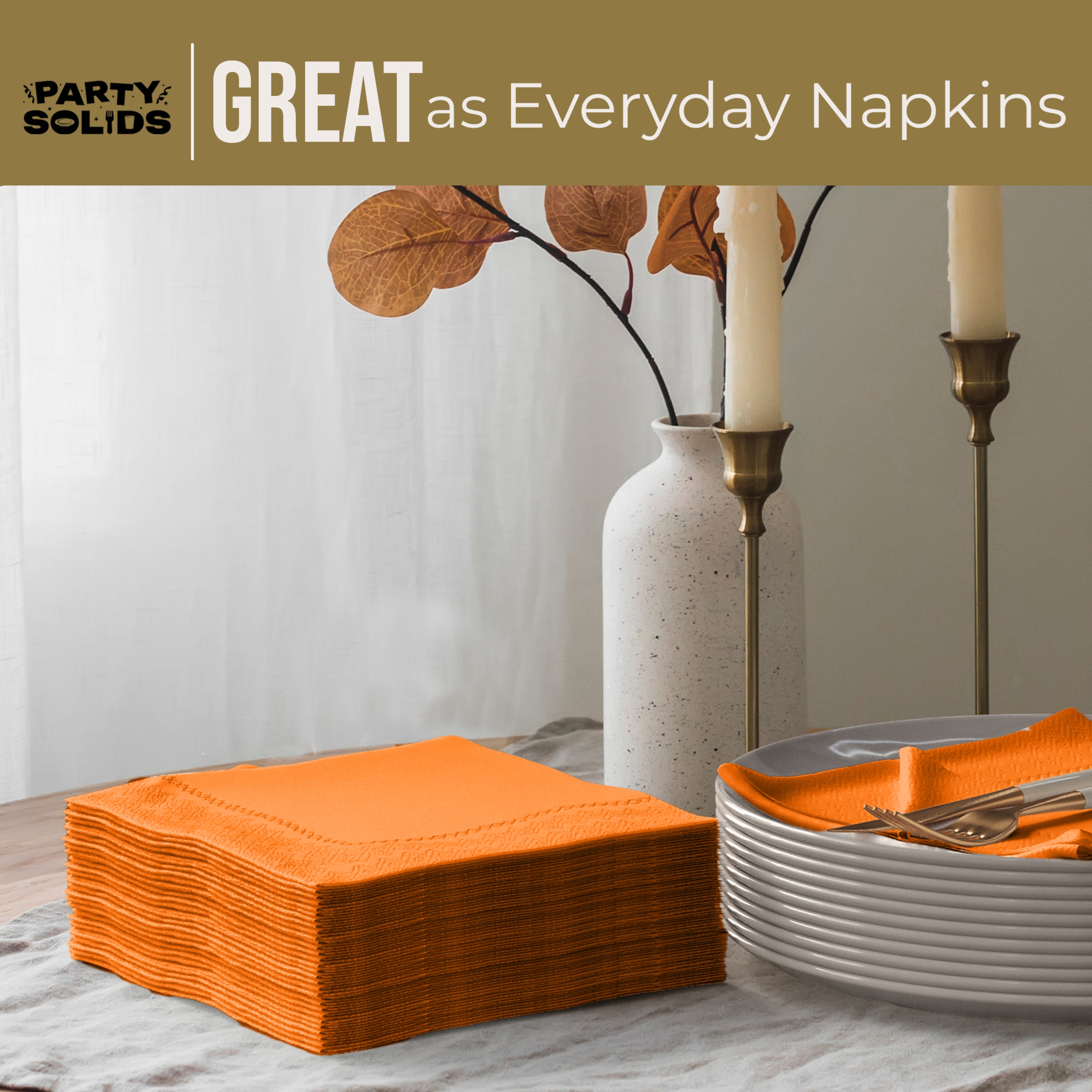 Orange Dinner Napkins - 50 Ct.