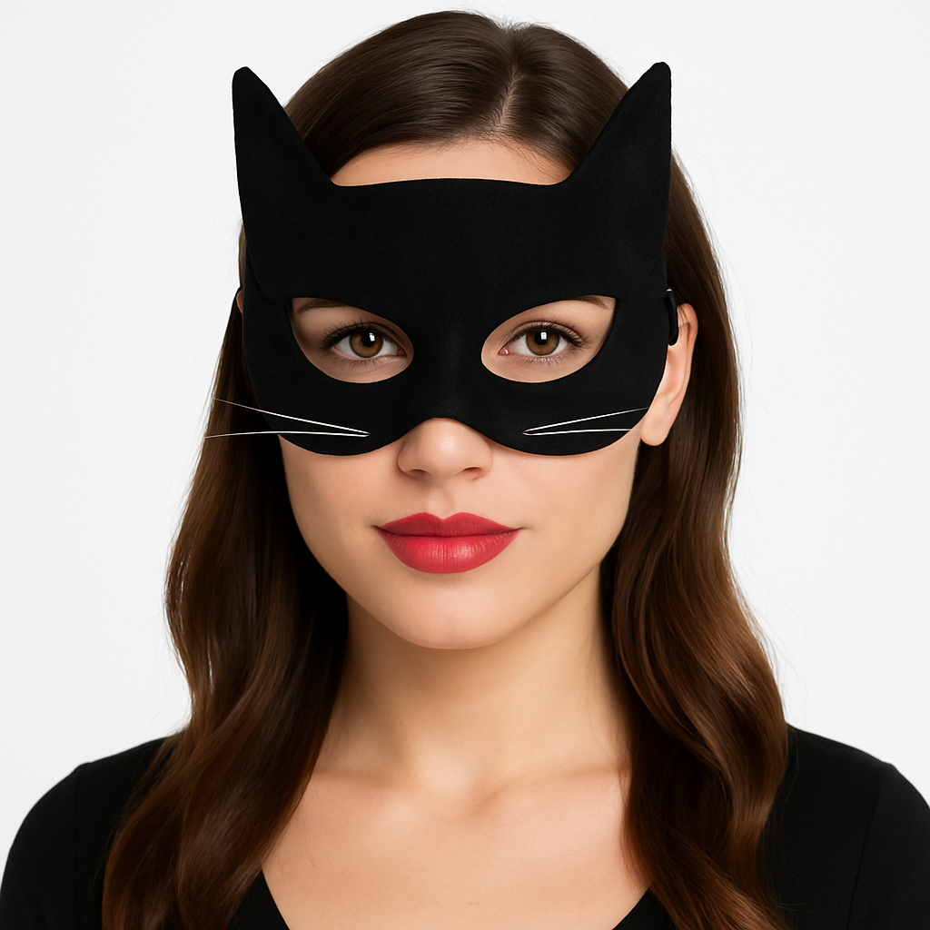 Black Feline Halloween Mask