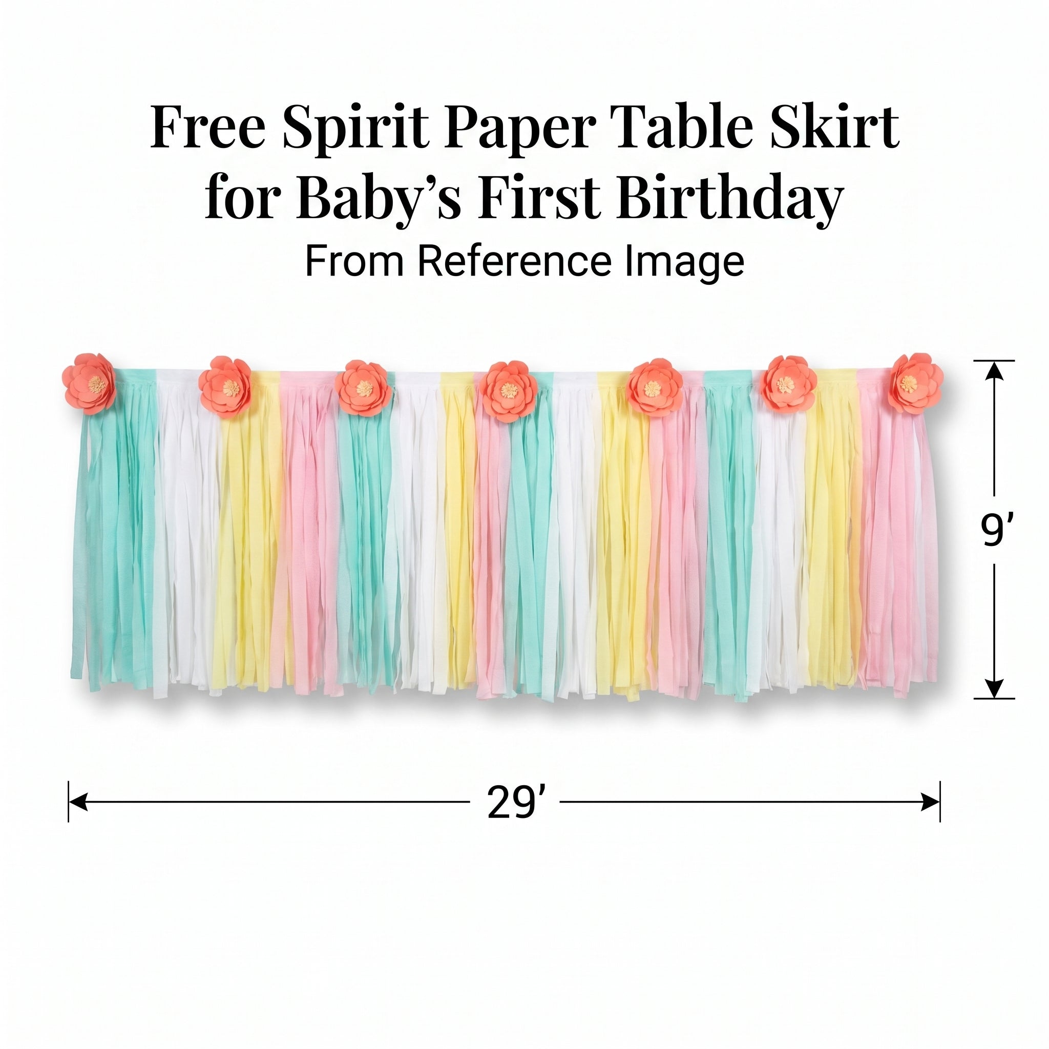 Free Spirit Paper Table Skirt for Baby's First Birthday
