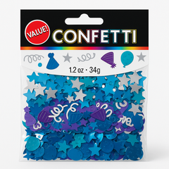 Blue and Purple Foil Birthday Confetti Mix - 1.2 oz