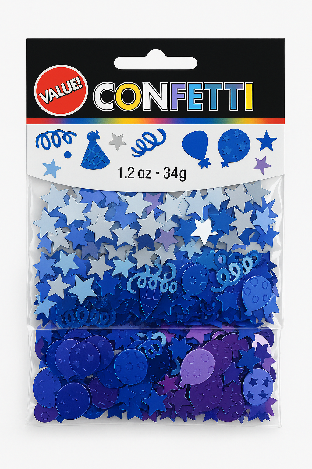 Blue and Purple Foil Birthday Confetti Mix - 1.2 oz