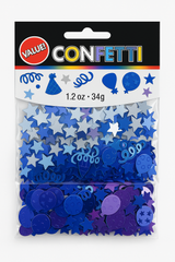 Blue and Purple Foil Birthday Confetti Mix - 1.2 oz