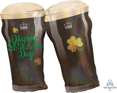St. Patrick's Day Beer Glass Super Shape Foil Balloon - 28"