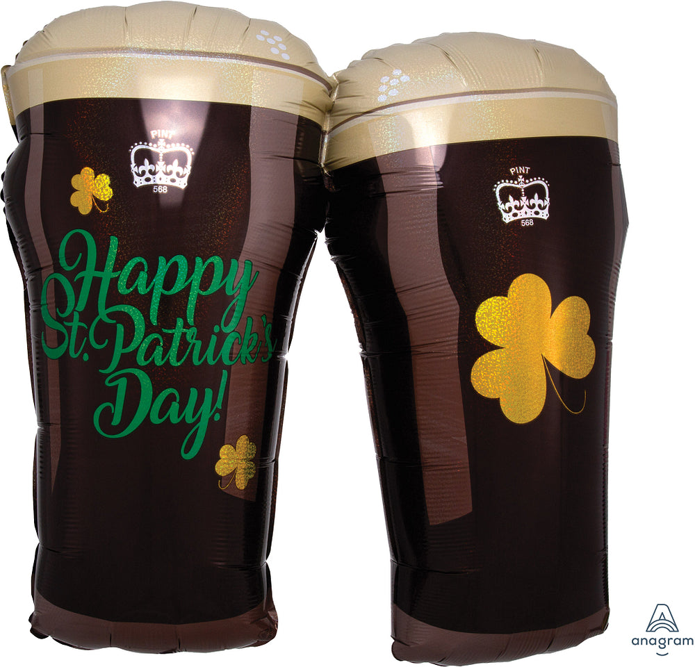 St. Patrick's Day Beer Glass Super Shape Foil Balloon
