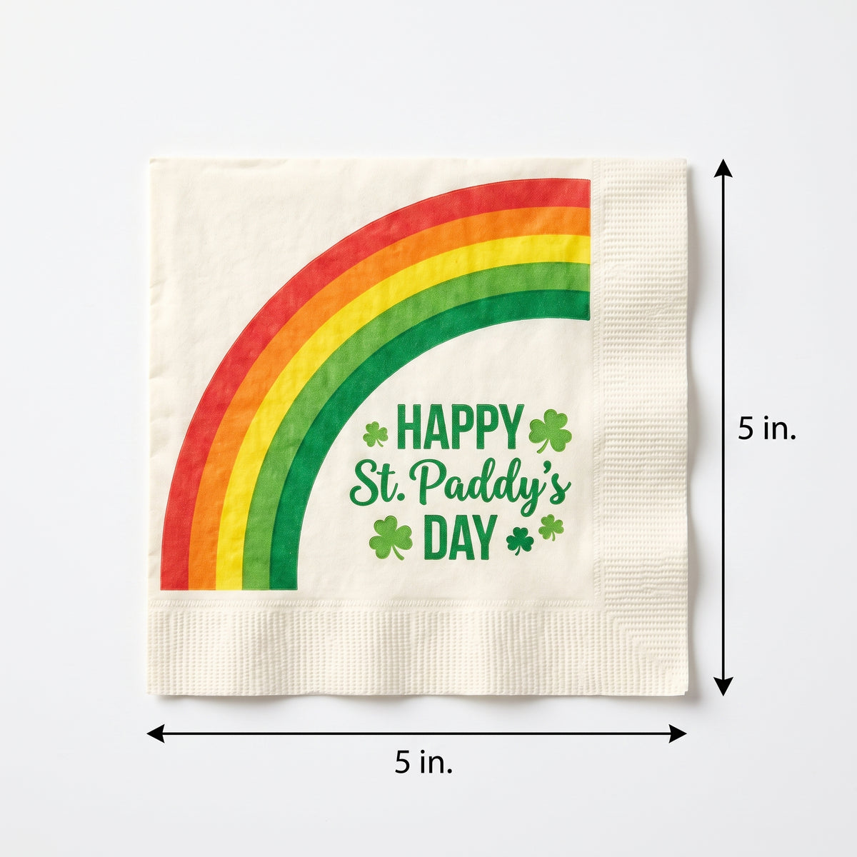St. Patrick's Day Rainbow Beverage Napkins - 5 In. X 5 In.