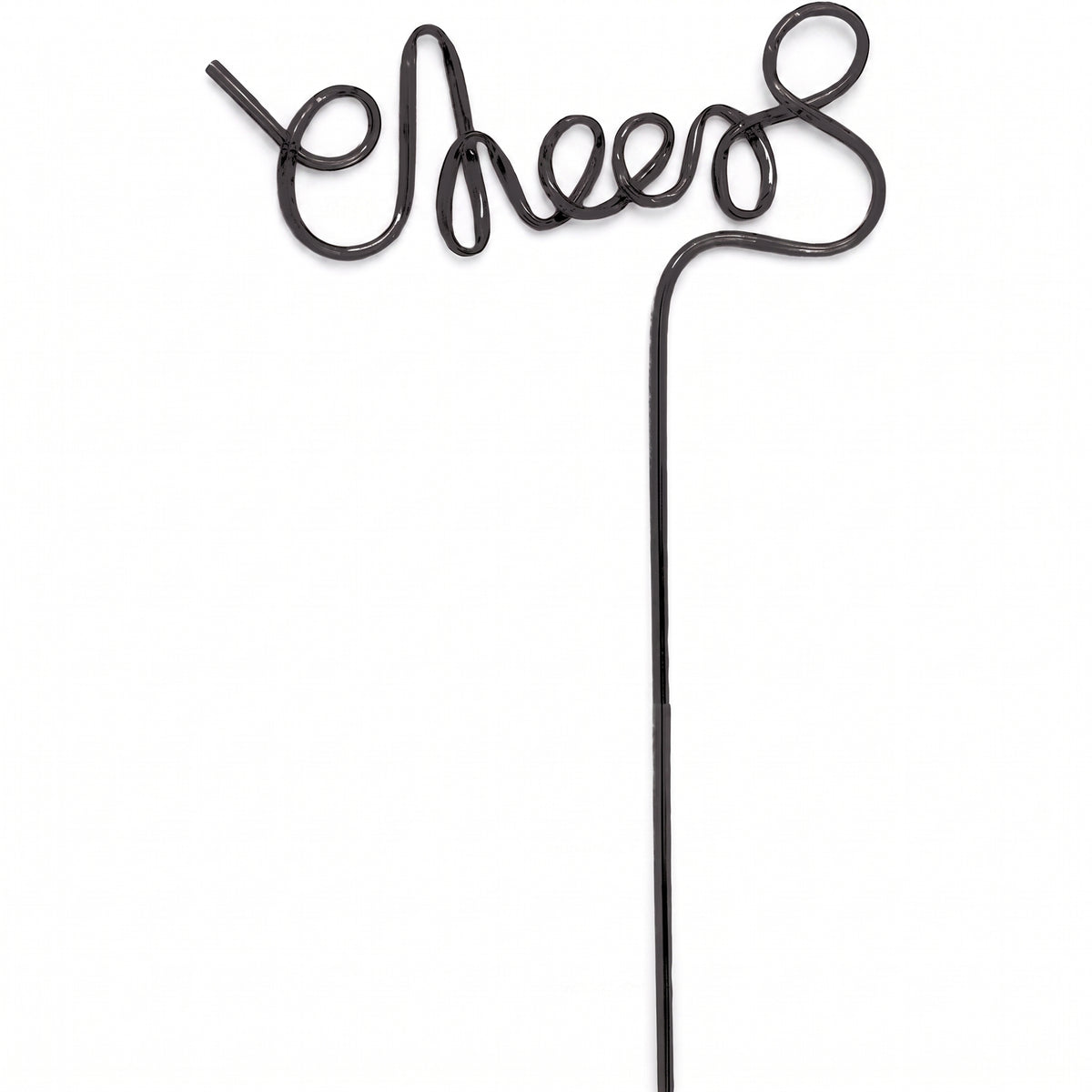 Cheers Black Plastic Party Straw for New Year's Eve