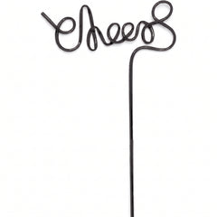 Cheers Black Plastic Party Straw for New Year's Eve