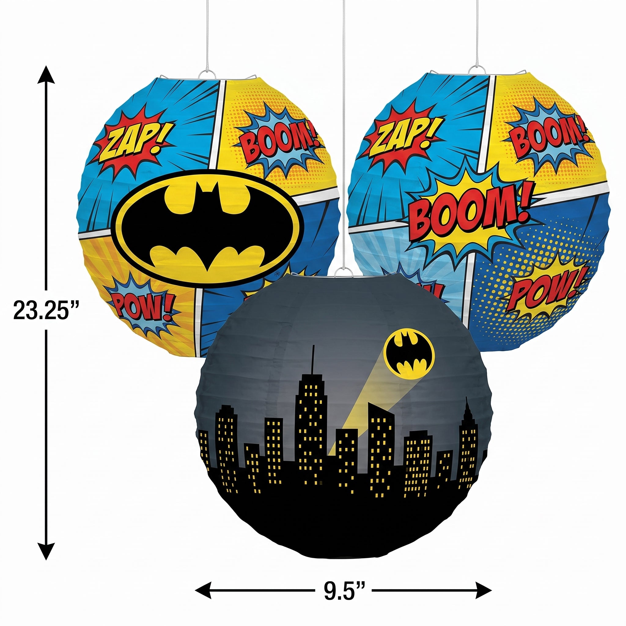 Batman "Heroes Unite" Paper Lanterns for Kids' Birthday Party