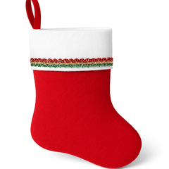 Mini Christmas Stockings with Glitter Trim, Red, 6-Pack