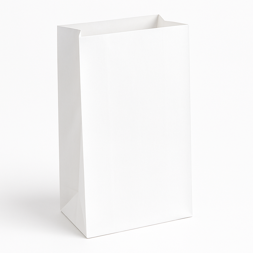 Mini Glossy White Paper Treat Bags - 12 Pack