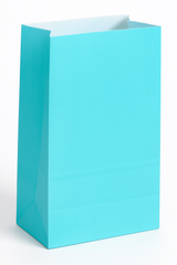 Bright Blue Mini Paper Treat Bags - 12 Pack