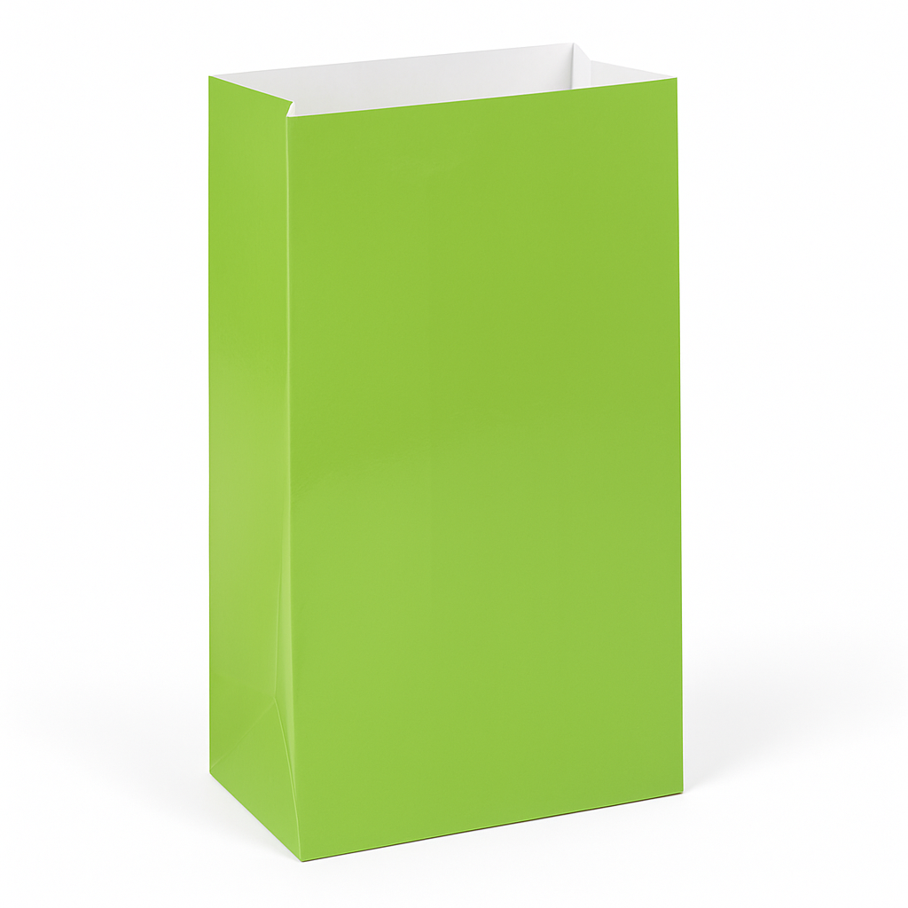 Glossy Kiwi Green Mini Treat Bags - 12 Pack