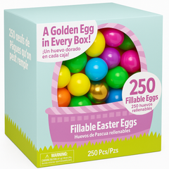 Multicoloured Fillable Easter Eggs with Golden Egg - 250 Pack