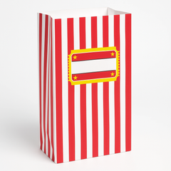 Hollywood Movie Night Snack Bags - Red & White Stripes, 10-Pack