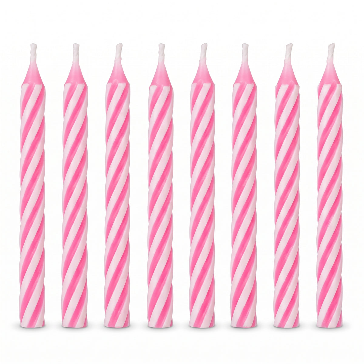 Pretty Pink Candy Stripe Birthday Candles