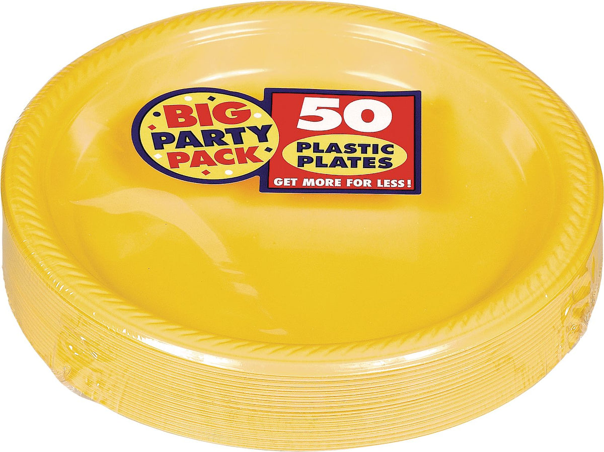 Get Air 7" Yellow Plastic Plates - 6 packs of 50 - 300 units