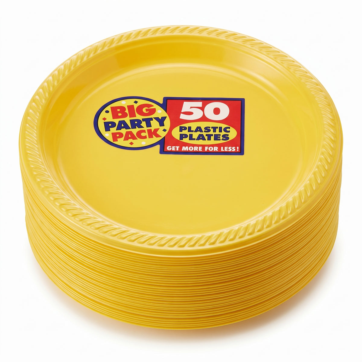 Get Air 7" Yellow Plastic Plates - 6 packs of 50 - 300 units