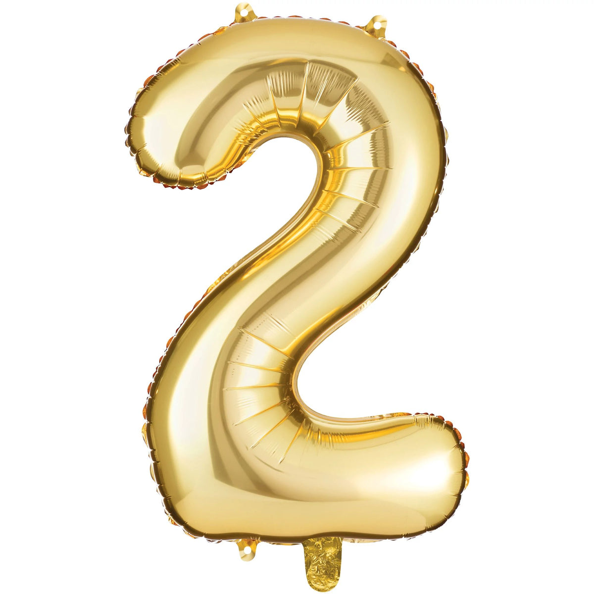 Class 101 -Metallic Gold Number 2 Foil Balloon