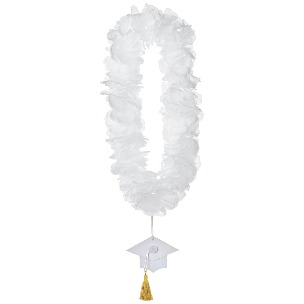 Class 101 -White Graduation Celebration Lei Necklace