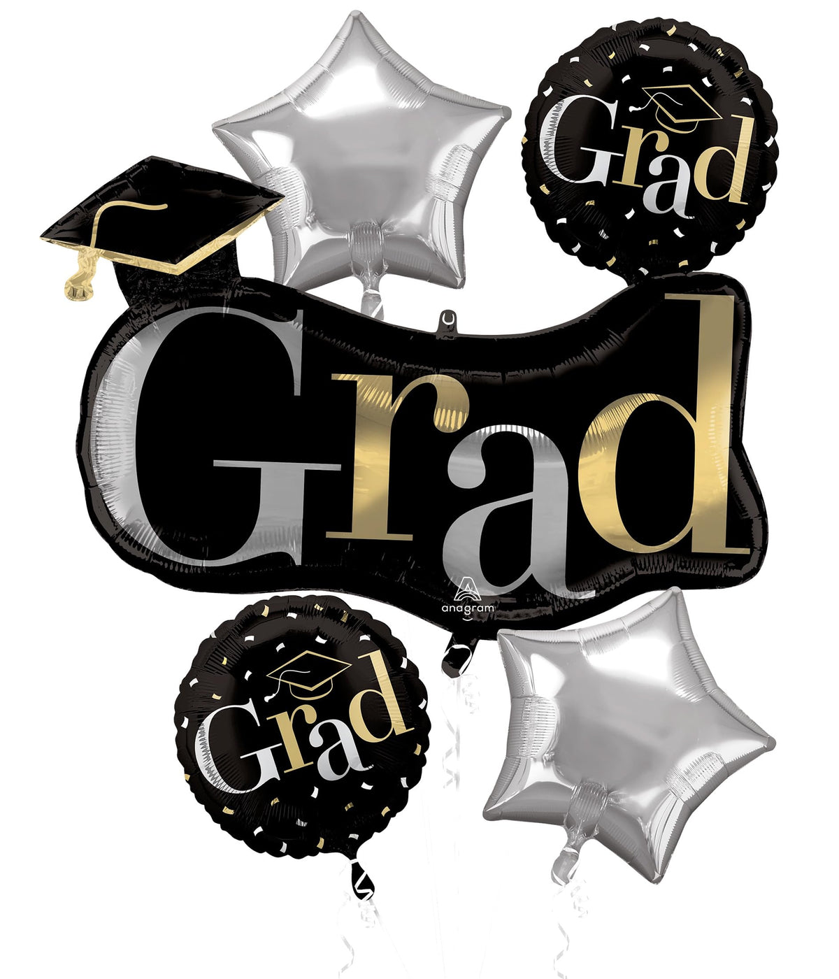 Class 101 -Graduation Celebration Foil Balloon Bouquet - ""Class Dismissed""