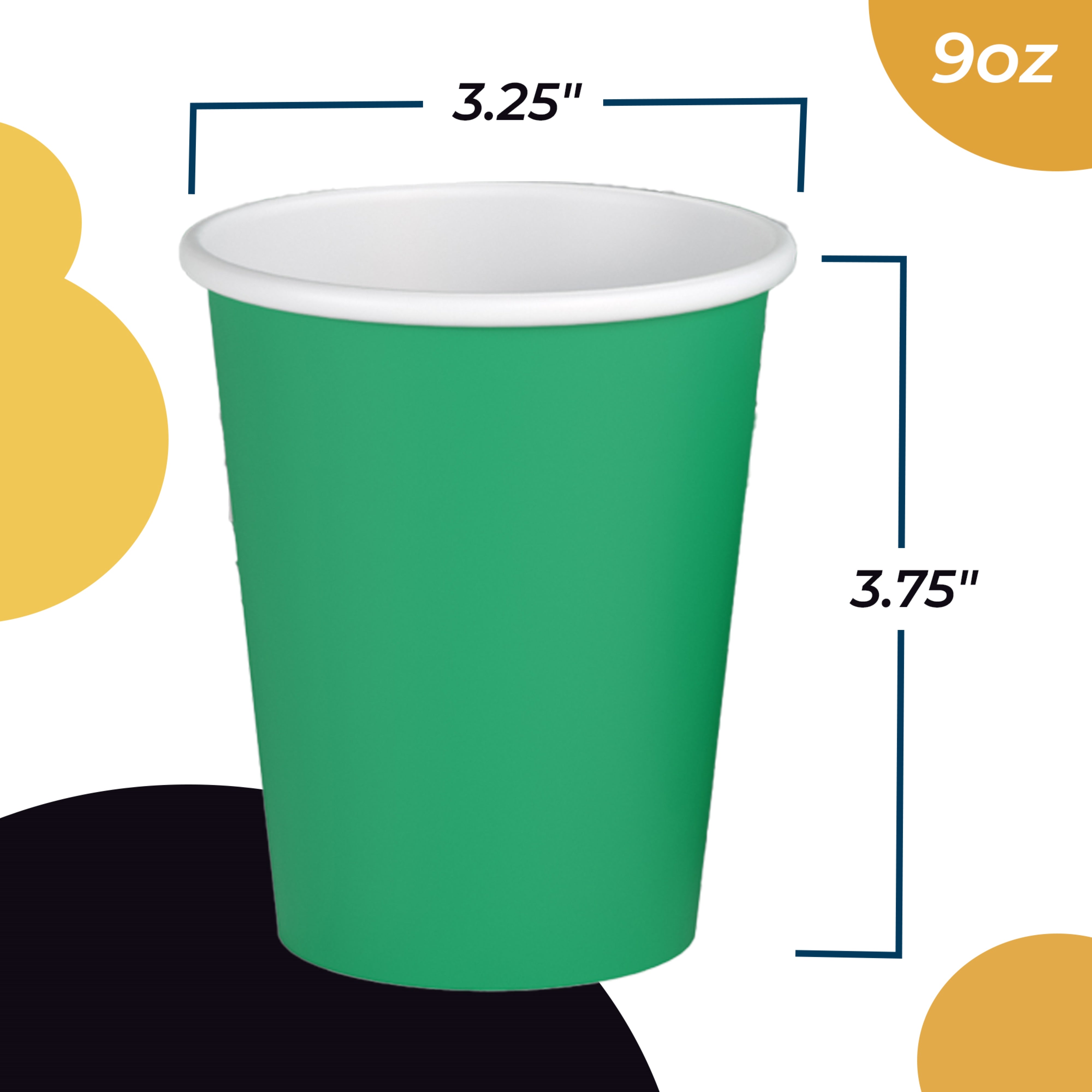 PMA - 9 Oz. Emerald Green Paper Cups | 50 Count