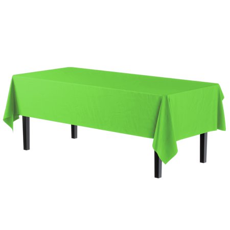 PMA - Premium Lime Green Plastic Table Cover - 54 In. x 108 In.