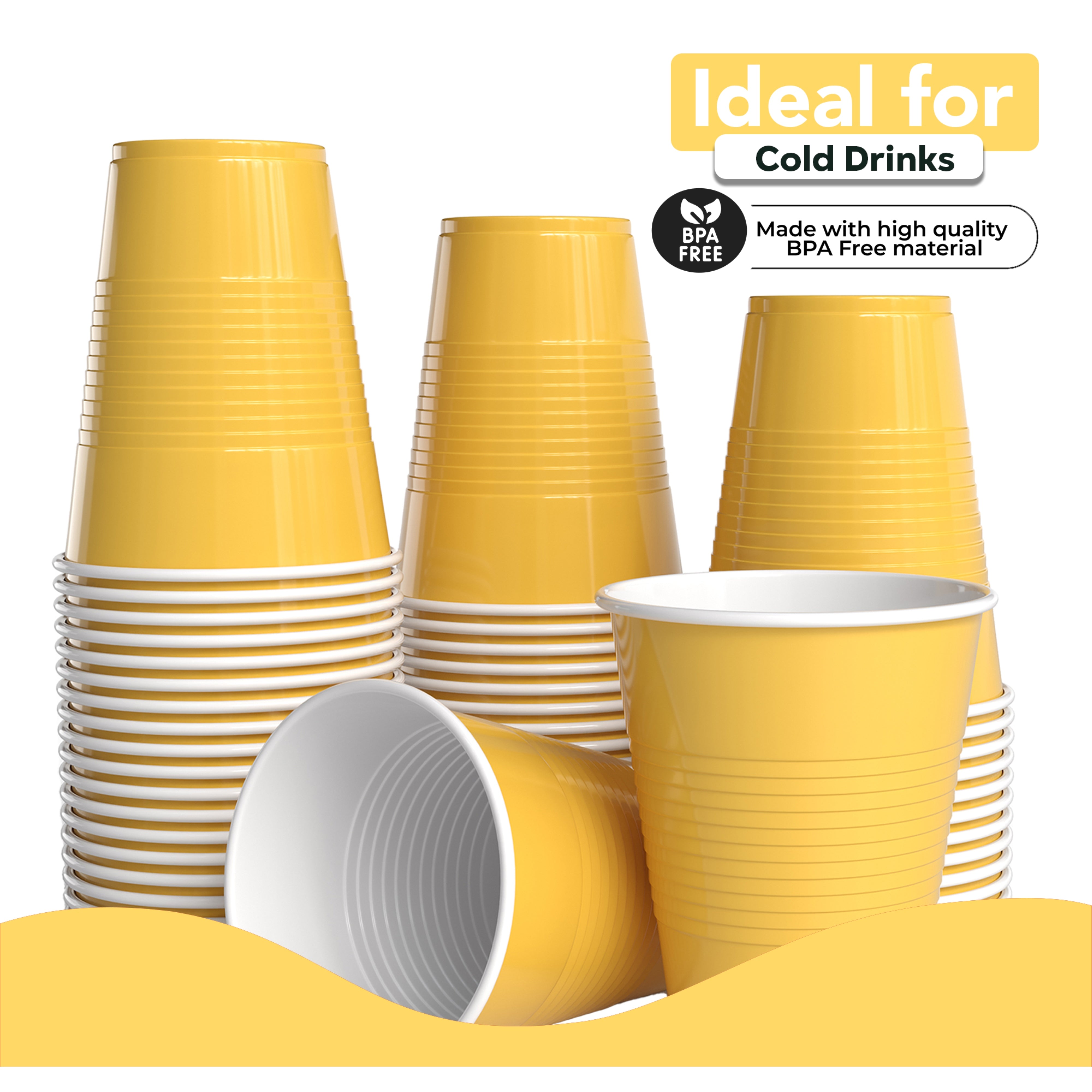 PMA - 18 Oz. Yellow Plastic Cups - 50 Ct.