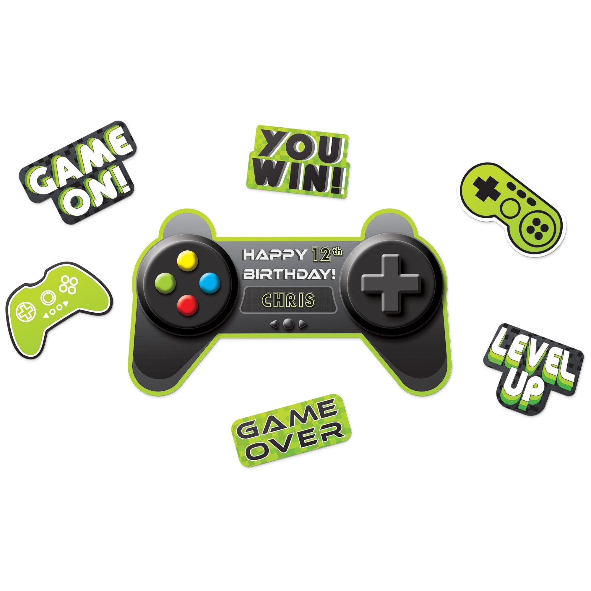 PMA - Level Up Gaming Wall Decoration Kit for Kids' Birthday Parties