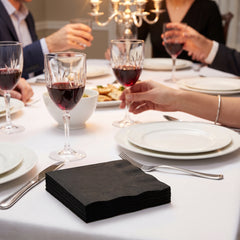 Go Brightly Black Luncheon Napkins - 5 in. x 5 in. - 32 Count