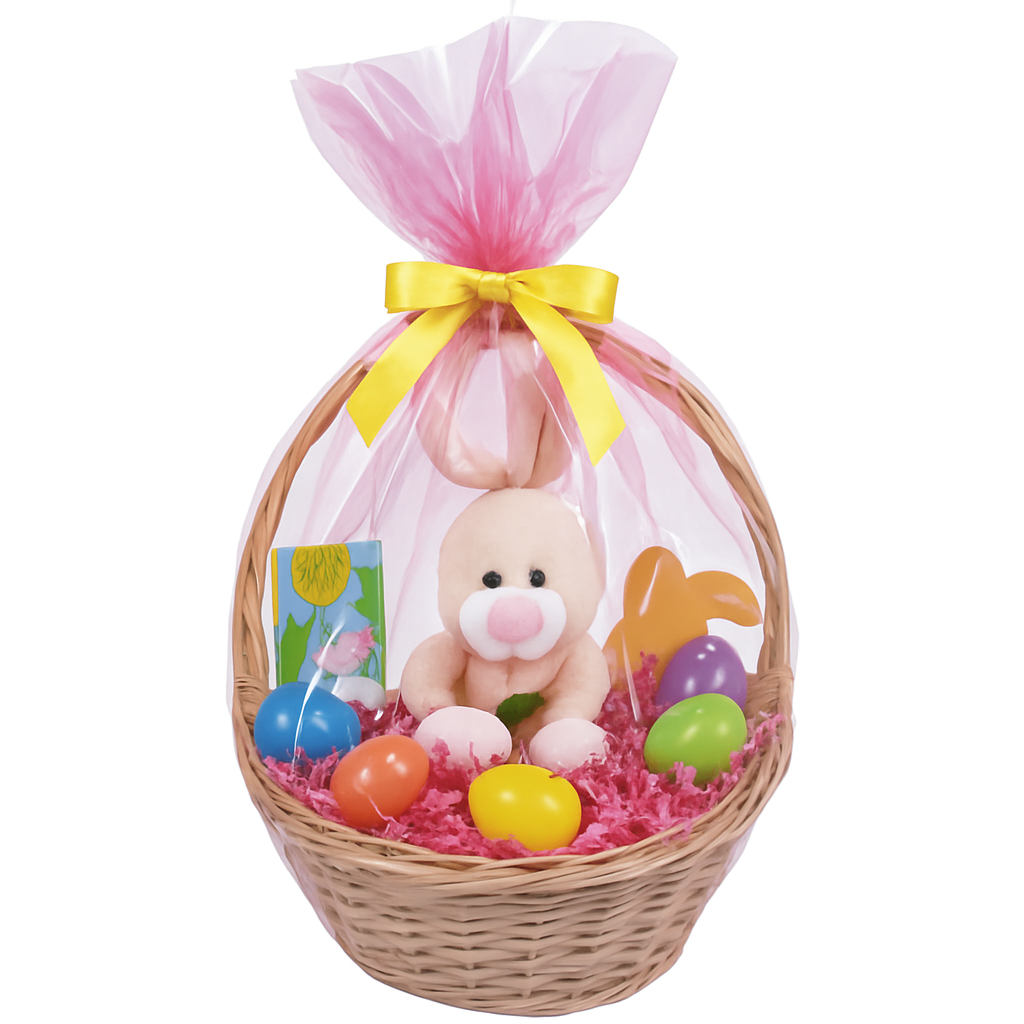 Pink Plastic Easter Basket Bags ‚Äì 2 Pack