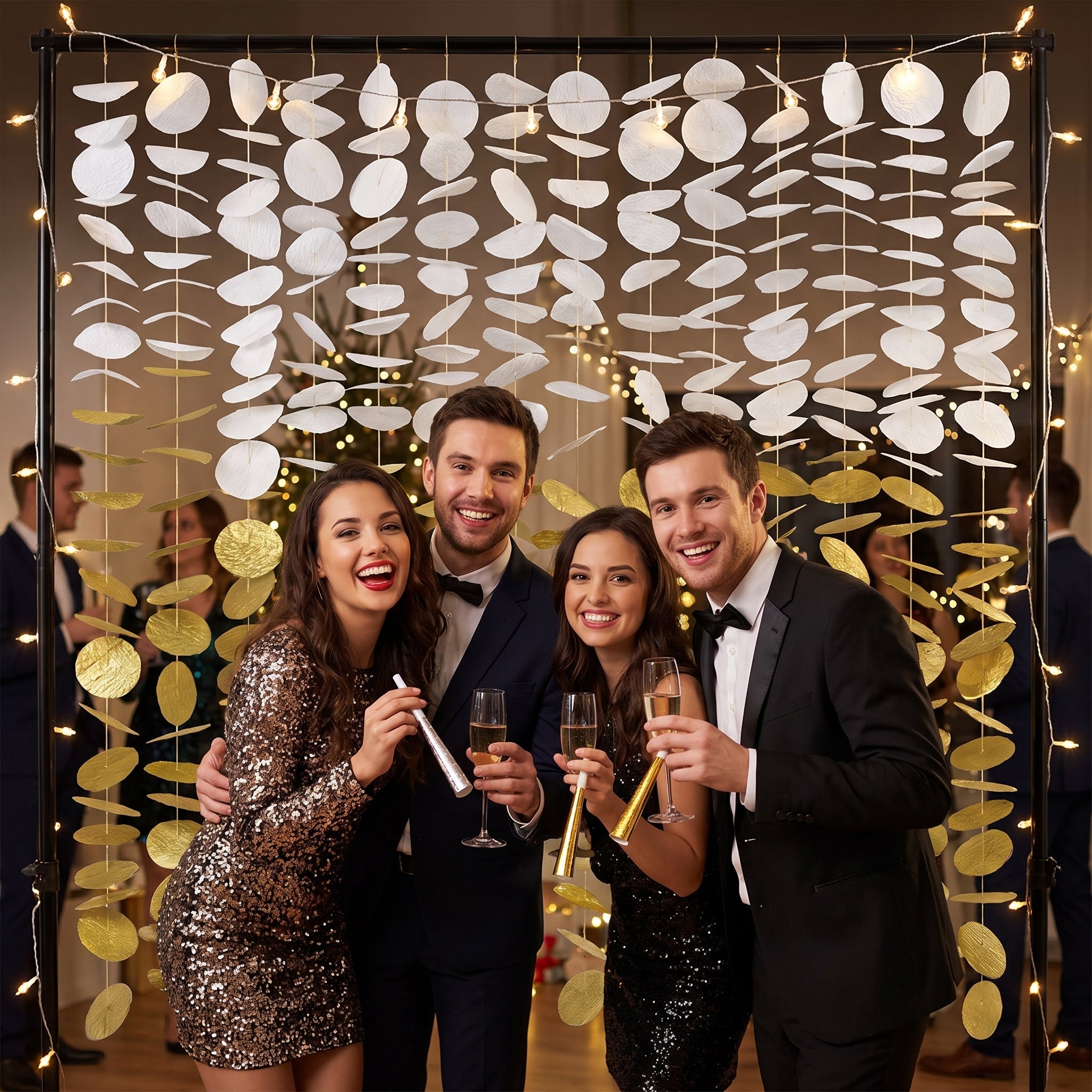 Gold Tissue Circle Backdrop Decoration - Large