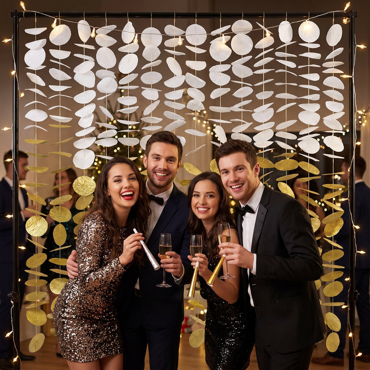 Gold Tissue Circle Backdrop Decoration