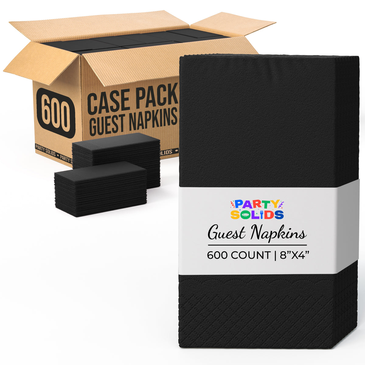 Black Guest Towel Napkins | 600 Count
