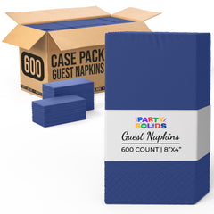 Navy Guest Towel Napkins | 600 Count