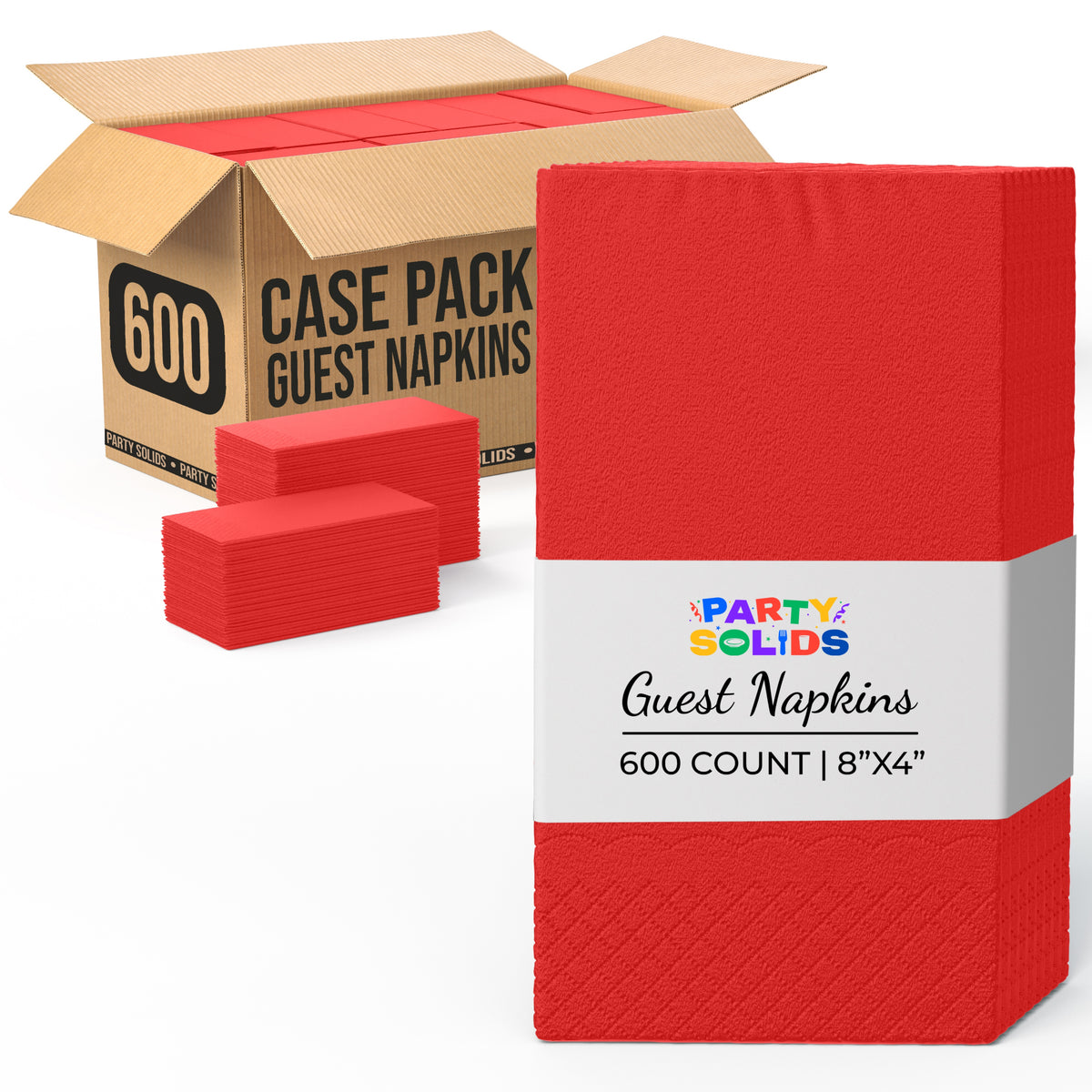 Red Guest Towel Napkins | 600 Count