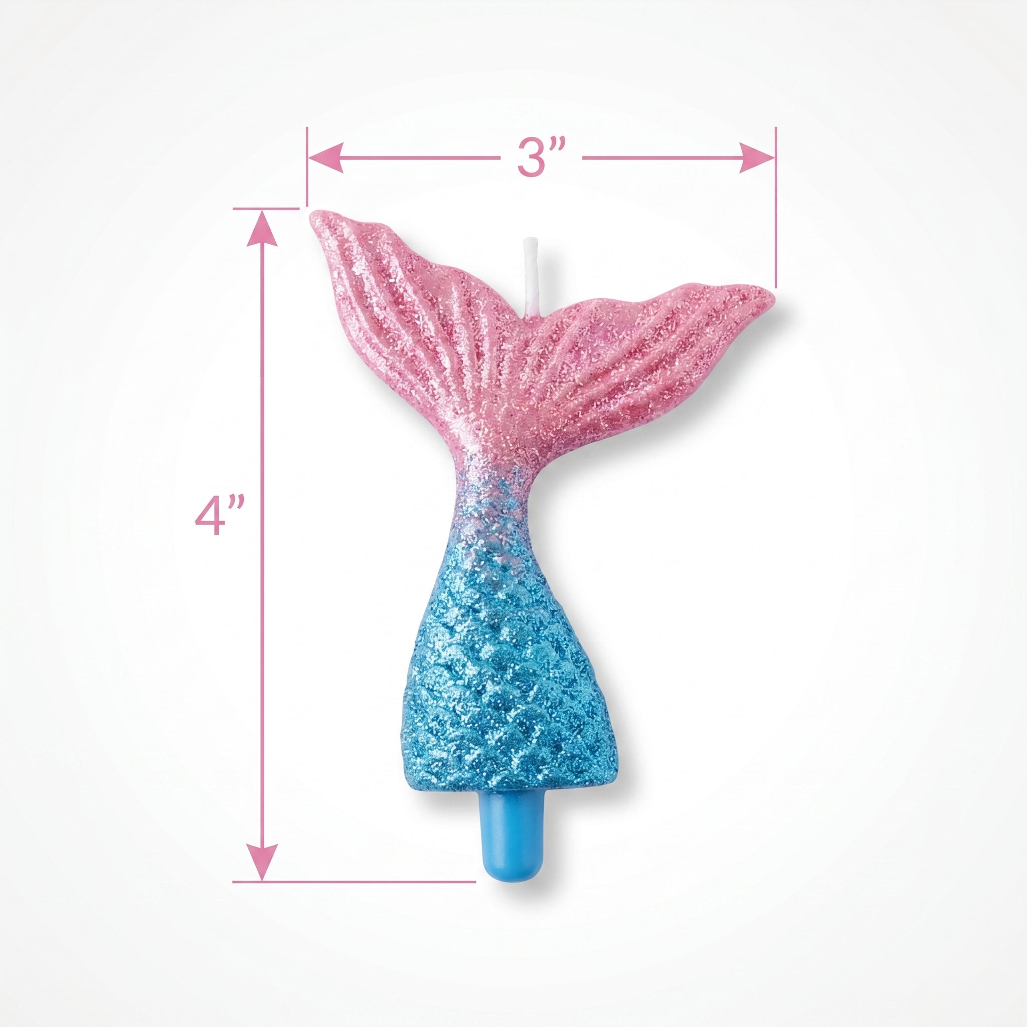 Shimmering Mermaid Tail Birthday Candle - Pink & Blue