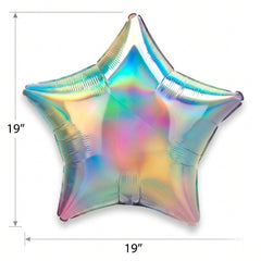 Iridescent Star Mylar Balloon - 18 Inch