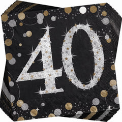Sparkling Celebration Beverage Napkins - 40 Pack - 5 In. X 5 In.