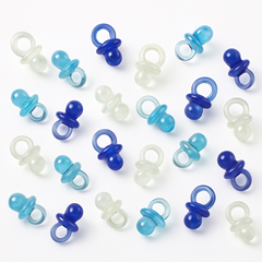 Blue Mini Pacifier Baby Shower Favor Charms, 24-Pack