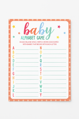 Alphabet Baby Shower Game Set - 24 Multicolour Cards
