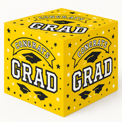 Graduation Cardholder Box - Yellow Congrats Grad Design